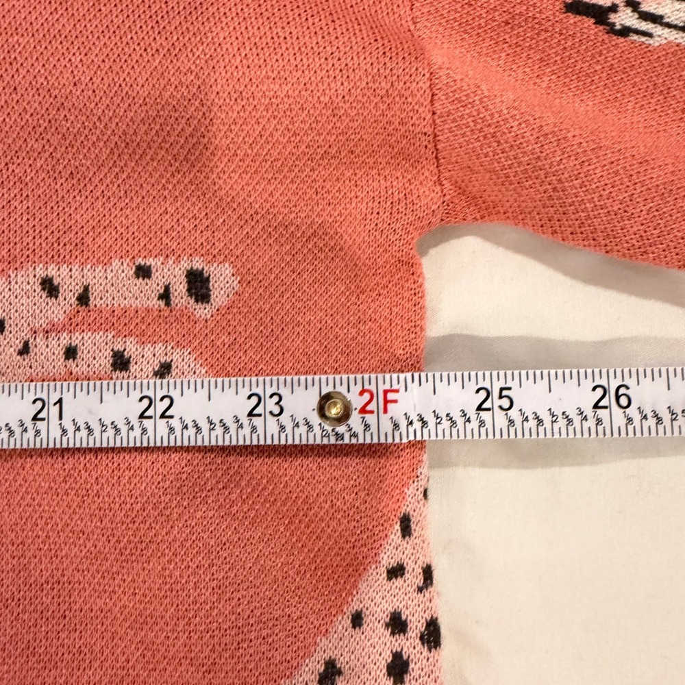 LOFT Women Coral Pink Cheetah Animal Print Crew Neck Sweater XL New NWT 31866477 - Picture 10 of 13